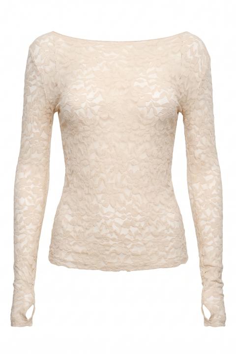 Maglia barca thumbholes pizzo beige - Autunno - Inverno 2027 | Brend