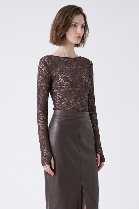 Maglia barca thumbholes pizzo moro - Autunno - Inverno 2027 | Brend