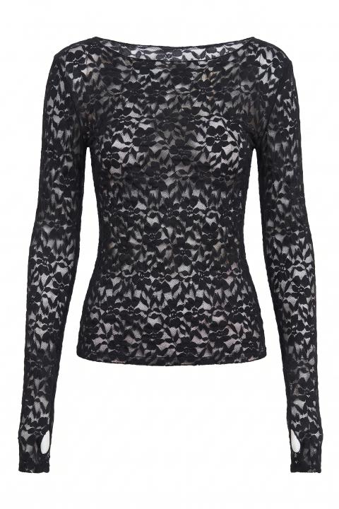 Maglia barca thumbholes pizzo nero - Autunno - Inverno 2027 | Brend