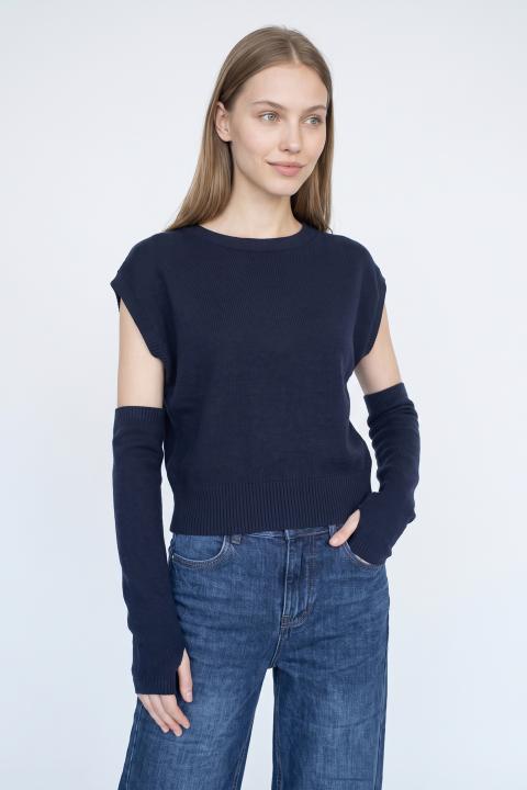Maglia kimono manicotti blu - Autunno - Inverno 2027 | Brend