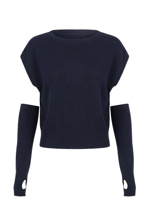 Maglia kimono manicotti blu - Autunno - Inverno 2027 | Brend