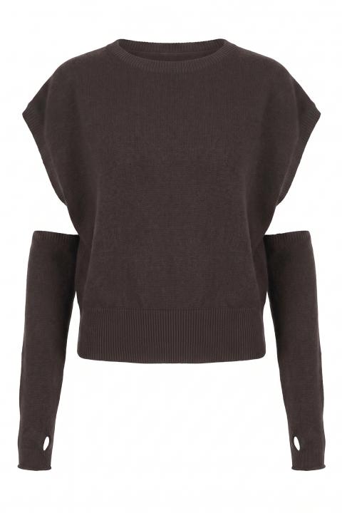 Maglia kimono manicotti cioccolato - Autunno - Inverno 2027 | Brend