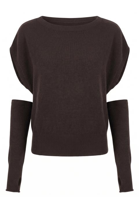 Maglia kimono manicotti cioccolato - Autunno - Inverno 2027 | Brend