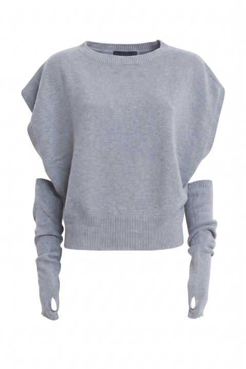 Maglia kimono manicotti grigio chiaro - Autunno - Inverno 2027 | Brend