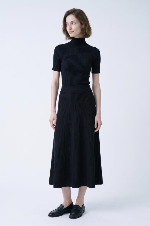 Gonna spicchi costina nero - Autunno - Inverno 2027 | Brend