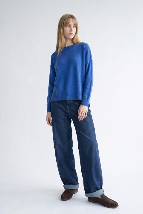 Maglia scollo barca asimmetrica bluette - Autunno - Inverno 2027 | Brend