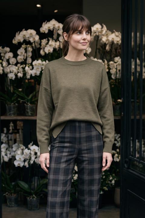 Maglia scollo barca asimmetrica bosco - Autunno - Inverno 2027 | Brend
