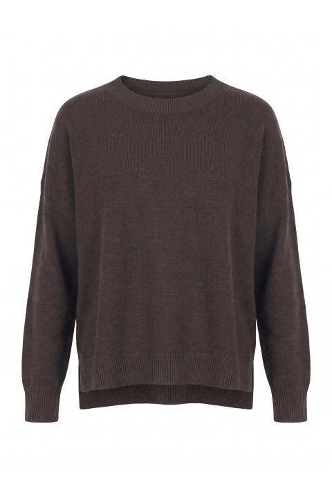 Maglia scollo barca asimmetrica cioccolato - Autunno - Inverno 2027 | Brend