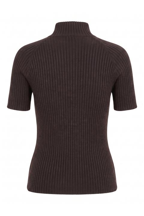 Maglia lupetto costina cioccolato fondente - Autunno - Inverno 2027 | Brend