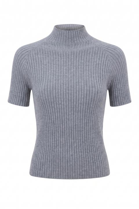 Maglia lupetto costina grigio chiaro - Autunno - Inverno 2027 | Brend