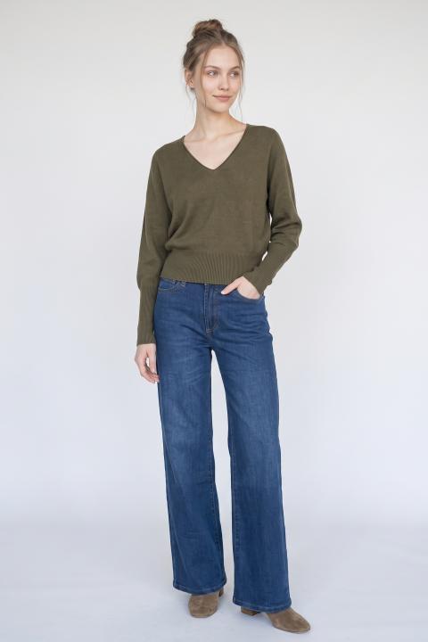 Maglia pipistrello scollo V bosco - Autunno - Inverno 2027 | Brend