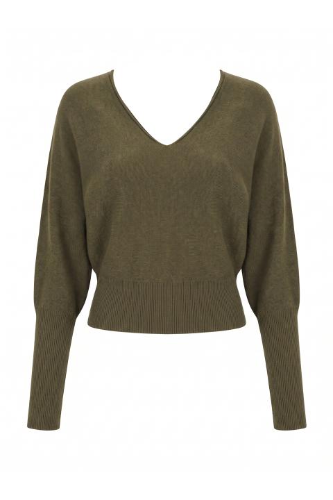 Maglia pipistrello scollo V bosco - Autunno - Inverno 2027 | Brend