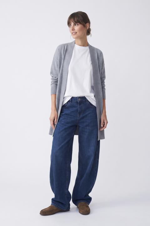 Cardigan lungo aperto grigio chiaro - Autunno - Inverno 2027 | Brend