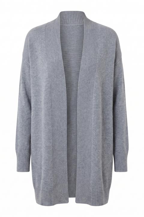 Cardigan lungo aperto grigio chiaro - Autunno - Inverno 2027 | Brend
