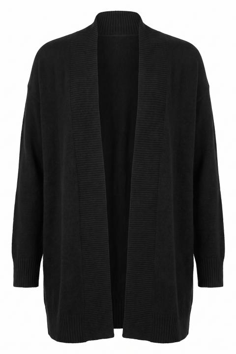Cardigan lungo aperto nero - Autunno - Inverno 2027 | Brend