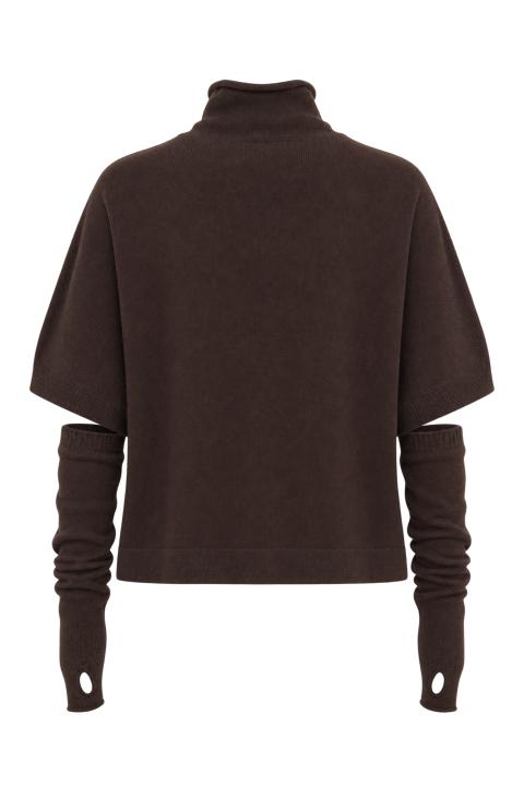 Maglia kimono manicotti cioccolato fondente - Autunno - Inverno 2027 | Brend