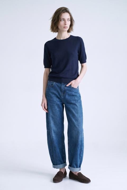 Maglia girocollo mezza manica blu - Autunno - Inverno 2027 | Brend