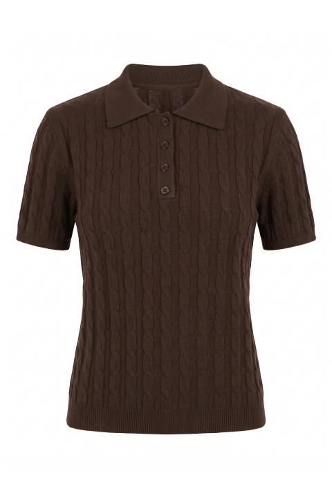 Maglia polo mezza manica treccia moro - Autunno - Inverno 2027 | Brend