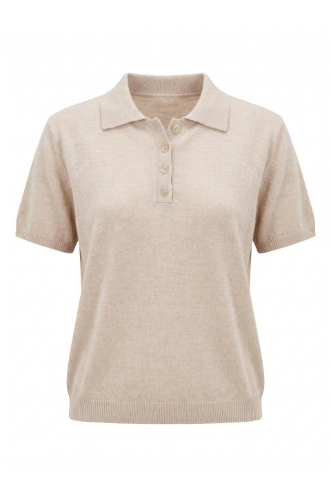 Maglia polo mezza manica naturale - Autunno - Inverno 2027 | Brend