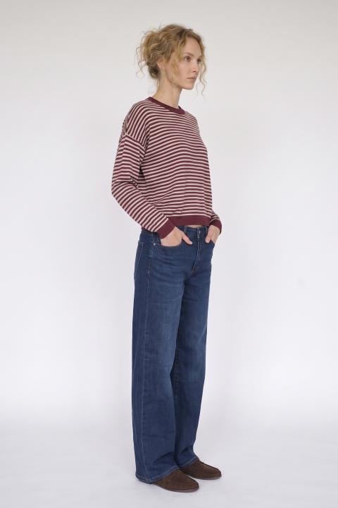 Maglia girocollo righe burgundy - Autunno - Inverno 2027 | Brend