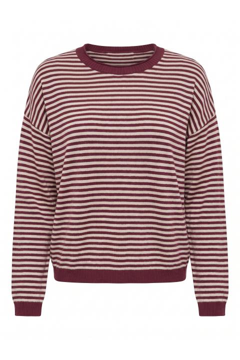 Maglia girocollo righe burgundy - Autunno - Inverno 2027 | Brend