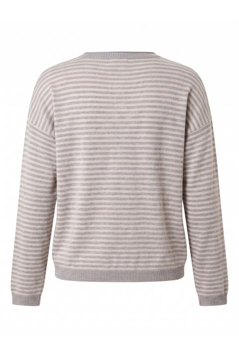 Maglia girocollo righe grigio-perla - Autunno - Inverno 2027 | Brend