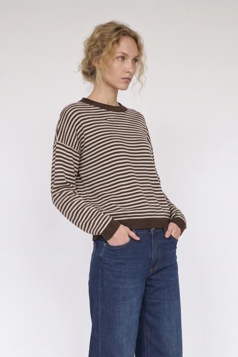 Maglia girocollo righe moro - Autunno - Inverno 2027 | Brend