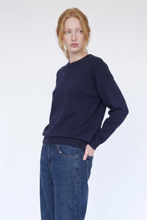 Maglia girocollo manica lunga blu - Autunno - Inverno 2027 | Brend