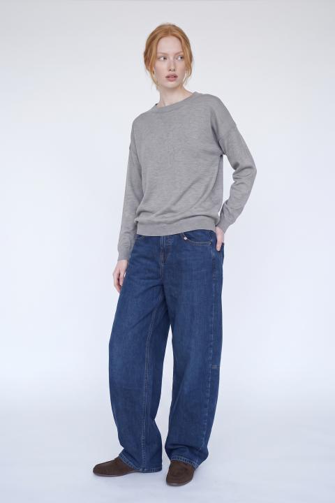Maglia girocollo manica lunga grigio perla - Autunno - Inverno 2027 | Brend