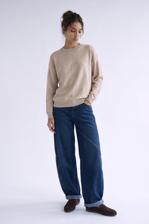 Maglia girocollo manica lunga naturale - Autunno - Inverno 2027 | Brend