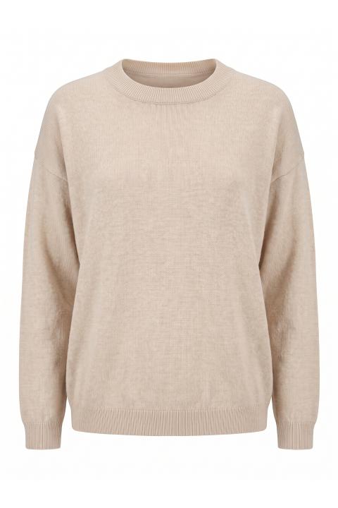 Maglia girocollo manica lunga naturale - Autunno - Inverno 2027 | Brend