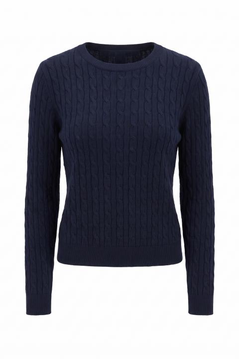 Maglia girocollo treccia blu - Autunno - Inverno 2027 | Brend