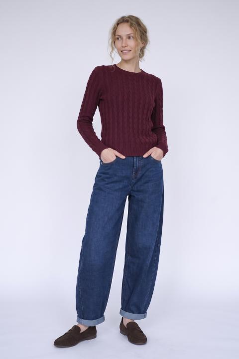 Maglia girocollo treccia burgundy - Autunno - Inverno 2027 | Brend