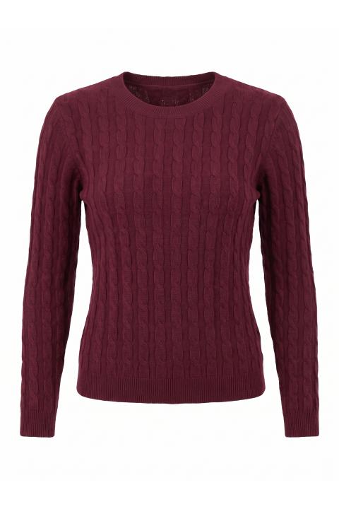Maglia girocollo treccia burgundy - Autunno - Inverno 2027 | Brend