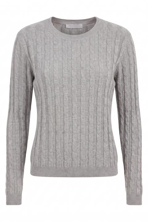 Maglia girocollo treccia grigo perla - Autunno - Inverno 2027 | Brend