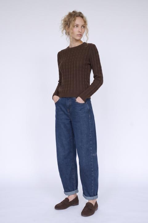Maglia girocollo treccia moro - Autunno - Inverno 2027 | Brend