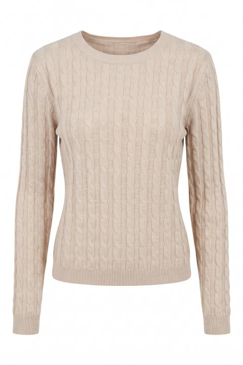Maglia girocollo treccia naturale - Autunno - Inverno 2027 | Brend