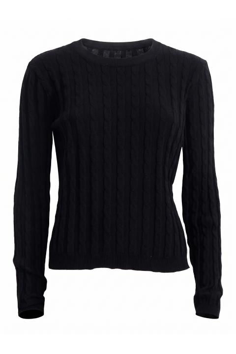 Maglia girocollo treccia nero - Autunno - Inverno 2027 | Brend