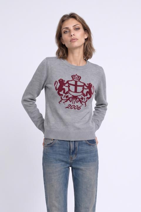 Maglia stemma 2006 grigio/bordeaux - Autunno - Inverno 2027 | Brend
