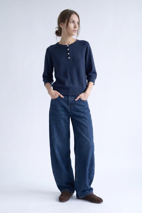 Maglia polo bottoni blu - Autunno - Inverno 2027 | Brend