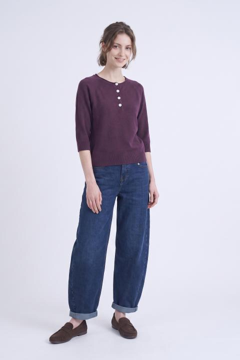 Maglia polo bottoni melanzana - Autunno - Inverno 2027 | Brend