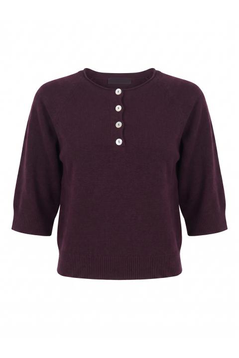 Maglia polo bottoni melanzana - Autunno - Inverno 2027 | Brend