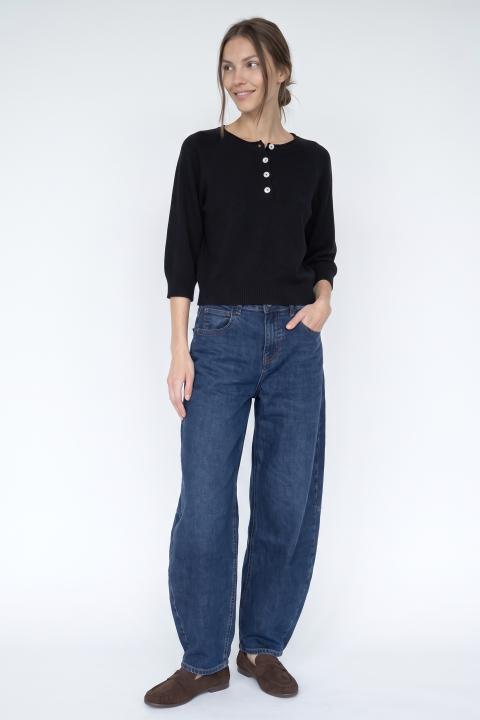 Maglia polo bottoni nero - Autunno - Inverno 2027 | Brend