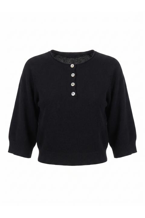 Maglia polo bottoni nero - Autunno - Inverno 2027 | Brend
