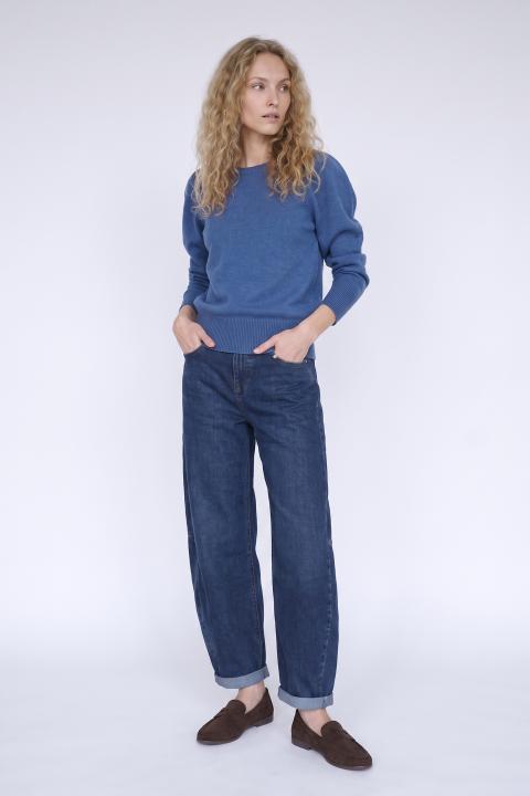 Maglia barca manica arricciata denim - Autunno - Inverno 2027 | Brend