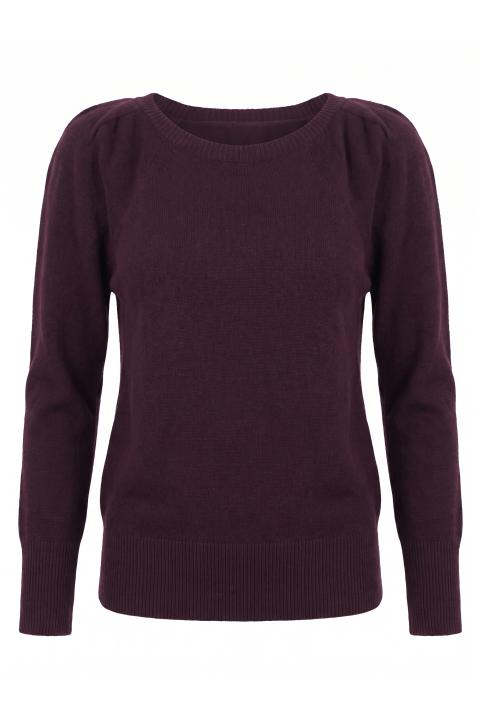 Maglia barca manica arricciata melanzana - Autunno - Inverno 2027 | Brend