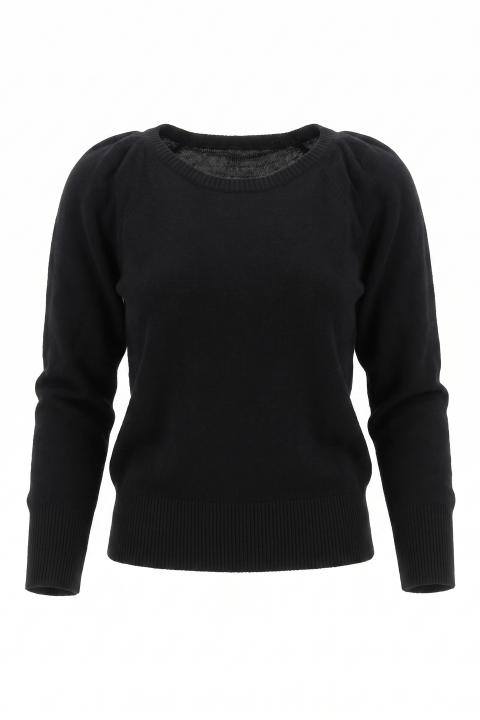 Maglia barca manica arricciata nero - Autunno - Inverno 2027 | Brend