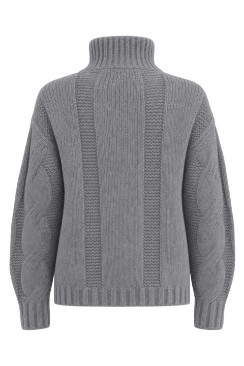 Maglia collo imbuto treccia grigio - Autunno - Inverno 2027 | Brend