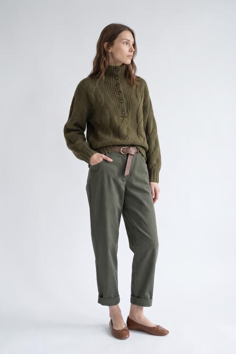 Maglia collo imbuto treccia militare - Autunno - Inverno 2027 | Brend