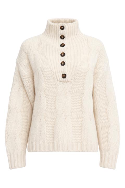 Maglia collo imbuto treccia panna - Autunno - Inverno 2027 | Brend